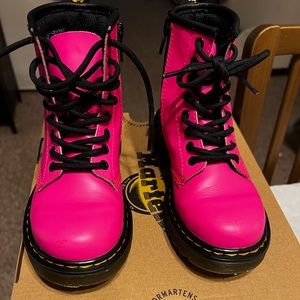 Kids (child) Dr. Martens hot Pink Boots size 12.